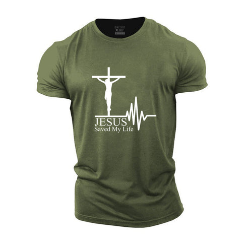 Men's Jesus Saved My Life Cotton T-Shirt